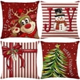 thumbnail image 4 of Funda de cojín navideña de lino 2024, Papá Noel, muñeco de nieve, alce, decoración navideña para el hogar, funda de almohada para sofá, adornos navideños Noel, 4 of 5