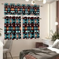 thumbnail image 4 of Aztec Window Kitchen Curtain Tier and Valance,3 Piece Kitchen Window Curtains Set for Living Room Bedroom, 4 of 5