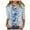 Blue, variant on QYZEU Cute Tops for Women Trendy Printed Shirt 3/4 Sleeve Tunic Tops Crewneck Blouse Tshirt Loose Fit Tops Soft Breathable Comfortable Lightweight Tops Blue S
