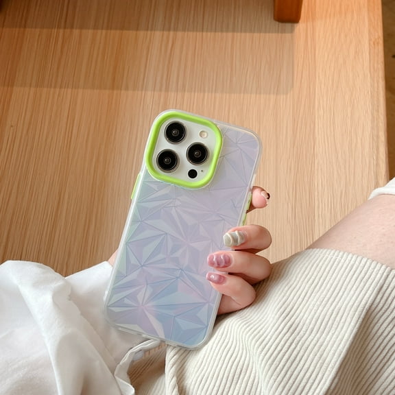 for iPhone 14 Pro Case Clear Glitter, Cute Girly Sparkly Bling Phone Case for Women Girls [Sparkle Design] Anti-Scratch Soft TPU Slim Fit Shockproof Protective Case Cover 6.1 inch,Green