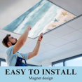 thumbnail image 5 of 1 Pack Summer Beach Fluorescent Light Covers for Ceiling Lights Abstract Gradient Green Ocean Waves Starfish Seashell Magnetic Ceiling Light Covers Overhead Light Filters for Office Classroom Home, 5 of 9