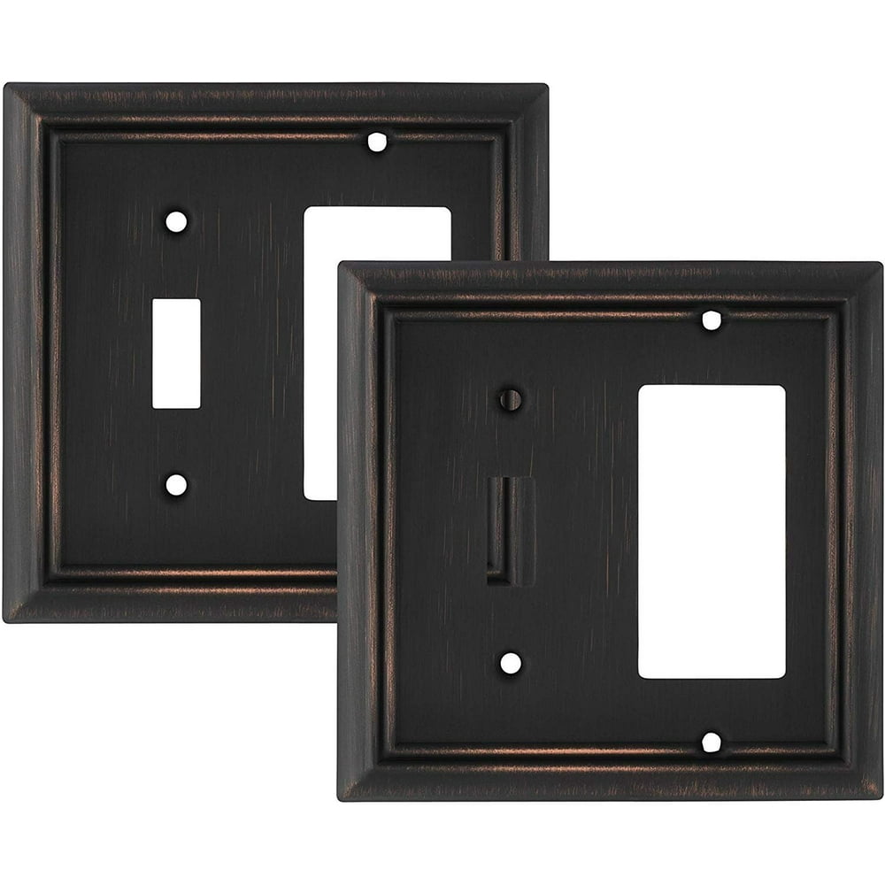 Pack of 2 Wall Plate Outlet Switch Covers by SleekLighting Decorative