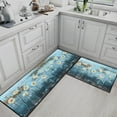 thumbnail image 4 of Daisy Floral Kitchen Rugs and Mats Non Skid Washable Set of 2, Blue Wooden Background Kitchen Floor Mats, Vintage Kitchen Runner Rug, Farmhouse Kitchen Decor, 4 of 6