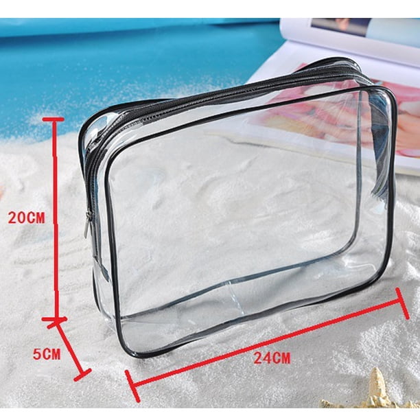Bolsa de cosméticos transparente de PVC, bolsa de lavado impermeable, bolsa de almacenamiento de viaje portátil, bolsa de lavado