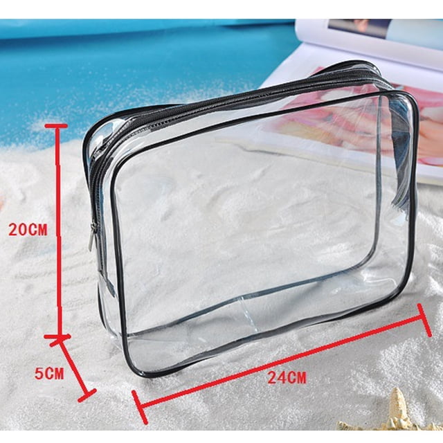 Bolsa de cosméticos transparente de PVC, bolsa de lavado impermeable, bolsa de almacenamiento de viaje portátil, bolsa de lavado