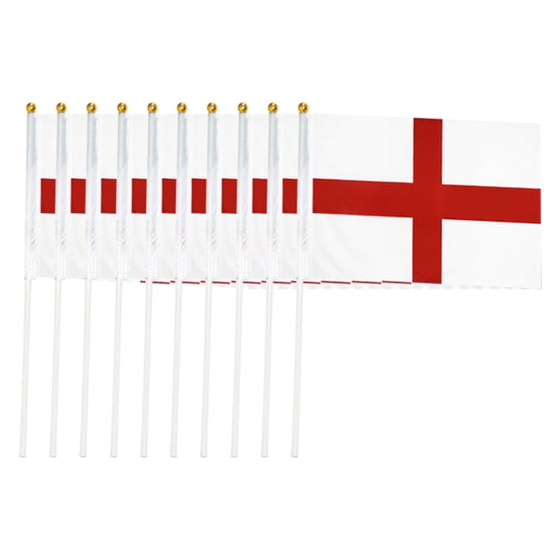 Banderas Inglaterra en Palos Con Ojales Ingleses para Fiesta Bar Evento Fútbol