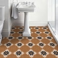 thumbnail image 4 of DEWOO 12" x 12" Peel and Stick Floor Tile, 10 PCS Self-Adhesive DIY Vinyl Flooring for Renters, Removable and Waterproof Tile Sticker for Bathroom, Kitchen, Staircase (Vintage Brown), 4 of 5