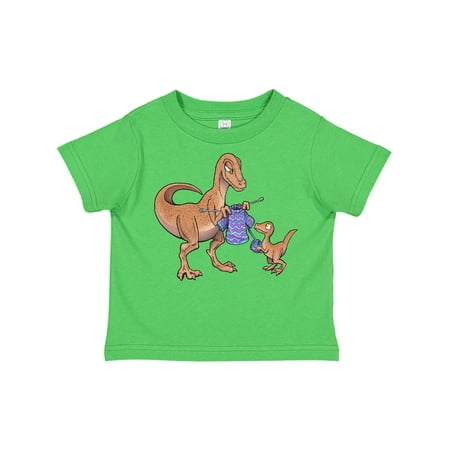 

Inktastic Knitting Dinosaur Mom with Baby Dinosaur Gift Toddler Boy or Toddler Girl T-Shirt