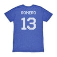 thumbnail image 3 of Men's 1863FC Cristian Romero Blue Argentina National Team Player Vintage Tri-Blend T-Shirt, 3 of 3
