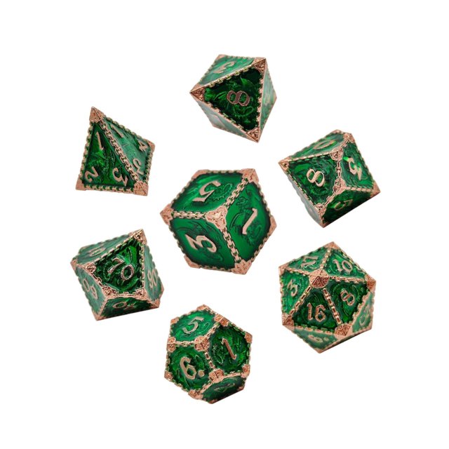 7Pcs Polyhedral Dice Irregular Big Dice Board Numbers Board Games Green