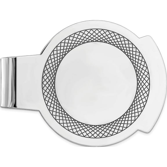 Sterling Silver Rhodium-Plated Money Clip (50 X 40) Made In United States qq37