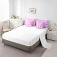 thumbnail image 5 of Manfei Boys Girls Cartoon Cherry Bow 7pcs Bedding Comforter Set,Cute Bowknot Queen Bedding Sets Super Cozy,Dreamy Princess Queen Sheet Sets,Luxury Bedroom Decor,Reversible, 5 of 8