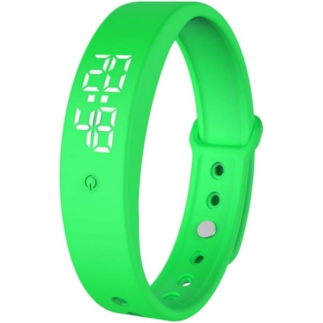 Montre Réveil Vibrante pour Gros Dormeurs, Bracelet à Vibration Silencieuse avec Conception Résistante à l'Eau, Traqueur de Sommeil Ajustable et Rappel Silencieux pour Hommes et Femmes, Vert