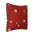 thumbnail image 2 of LNWH Decorative Pillow Covers, Red Japanese Flower Square Sofa Decorative Knit Pillow Case, 22"x22", 2 of 8