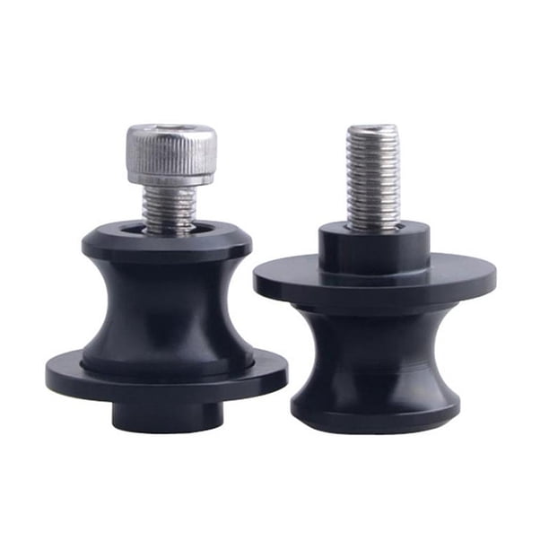 2 Piezas De Aluminio 8mm M8 X 1,5 Deslizadores De Oscilante De Motocicleta Carretes CNC Soporte De Giratorio Tornillo Para 400 Negro