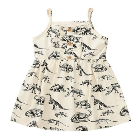 

Penkiiy Toddler Kids Baby Girls Summer Casual Dinosaur Print Suspender Dress Toddler Girls Clothes 4-5 Years Multicolor On Sale