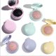 thumbnail image 4 of Vogacara Peine plegable Cepillo para el cabello Espejo de maquillaje Masajeador Tamaño de bolsillo portátil Forma redonda Peines de aseo Pinceles de maquillaje y herramientas Amarillo, 4 of 6