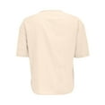 thumbnail image 5 of Beige Womens Blouses Linen Shirts for Women Summer Cotton Linen V Neck Short Sleeve Tops Loose Vacation Beach Solid Blouses Tunic Tops Ladies Tops and Blouses, 5 of 6
