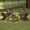 thumbnail image 3 of Outdoor Round Coffee Table, Adirondack Patio Coffee Table, Outdoor Large Side Table for Balcony Lawn (Brown), 3 of 7