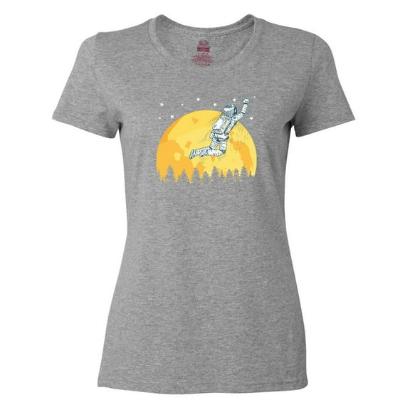 Inktastic Space Outerspace Moon and Astronaut Women's T-Shirt