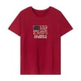 thumbnail image 1 of Camiseta de mujer trajes de verano moda simple cuello redondo camiseta para vacaciones en la calle Rojo, 1 of 7