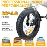 HITWAY BK10M Electric Bicycles with 750W Motor, Electric Bike for Adults 20 x4.0 Fat Tire, 48V 12AH Removable Battery E Bike, UL2849 Certified