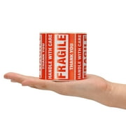 SJPACK 1000 Fragile Stickers 2 Rolls 2'' x 3'' Fragile - Handle with Care - Thank You Shipping Labels Stickers (500 Labels/Roll)