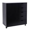 thumbnail image 3 of Wood Filing Cabinet, 5 Drawers plus 2-compartment Cabinet, Black Color, 3 of 11
