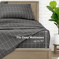 thumbnail image 4 of Bare Home Ultra-Soft Sheet Set - Premium 1800 Collection - Deep Pockets - 4-Pieces - King, Grid - Gray/White, 4 of 8