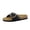 Black, variant on Leeds Sandals for Women, Slip On Big Buckle Slide Womens Sandals with Memory Foam Footbed, Comfortable Summer Footwear