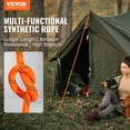 thumbnail image 2 of VEVOR Dual-Weave Polyester Cord, 3/8 inch by 120 feet, 48-Strand, 4000 Pound Tensile Strength, Multi-Use Rope for Arborist Activities, and Outdoor Adventures, Orange/Black, 2 of 8