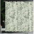 thumbnail image 4 of Ambesonne Japanese Shower Curtain, Monochrome Asian Leaves, 69"Wx70"L, Sage Green, 4 of 5