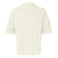 thumbnail image 6 of Linen Shirts for Men Casual Henley T Shirt with Long Sleeve Summer Beach Tops, 6 of 6