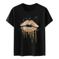 thumbnail image 5 of GaThRRgYP Summer Tops,Womens Tops Summer,Women's Fashion Printed Round Neck Short Sleeve T-shirt Blouse Loose Tops, 5 of 5