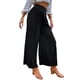 thumbnail image 3 of Sunloudy Pantalones de pierna ancha para mujer, pantalones plisados sueltos casuales de color sólido de cintura alta, caqui/negro/verde claro/blanco/verde/rojo vino Sunloudy  moda, 3 of 8