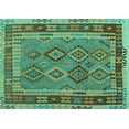 thumbnail image 1 of Ahgly Company Indoor Rectangle Southwestern Turquoise Blue Country Area Rugs, 5' x 7', 1 of 4