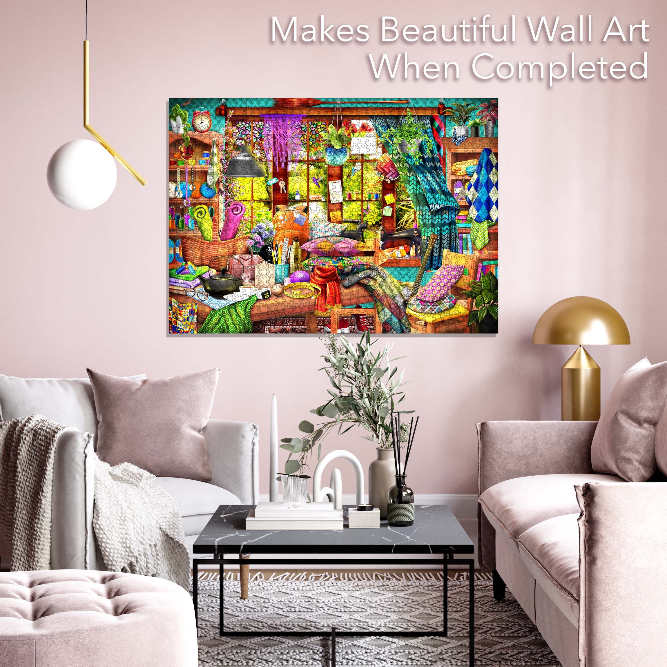 Brain Tree - Mom's Workshop - Pearl Series - 1000 Piece Puzzles for for Adults and Kids 12+ Unique Puzzles for Adults and Kids 1000 Pieces and Droplet Technology for Anti Glare & Soft Touch
