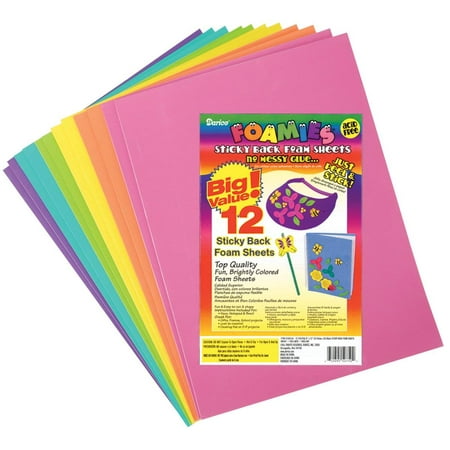 Sticky Back Foamies (1035-55 12/Pack Foamies Sticky Back Foam Sheets, 9 by 12-Inch, Bright Color, Sticky back foam sheets are great for any craft project By)