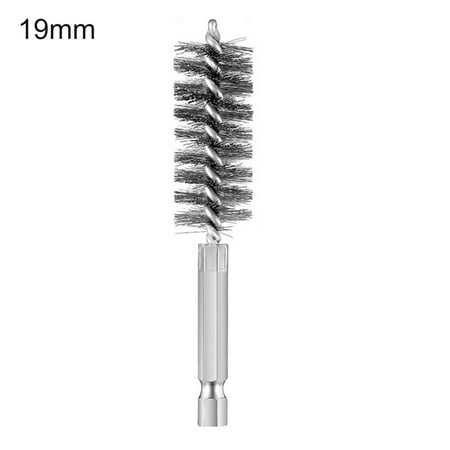 

danNing Tube Brush Dense Bristles Hexagonal Handle Stainless Steel 8/10/12/15/17/19mm Machinery Paint Remover Rust Cleaner for Home