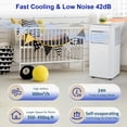 thumbnail image 3 of Fast & Powerful Cooling for Large Rooms – 10000 BTU Portable Air Conditioner, 3-in-1 AC with Dehumidifier & Fan, Quiet Operation, 4-Way Swing, Remote, LED Display, 24H Timer, Window Kit Included, 3 of 7