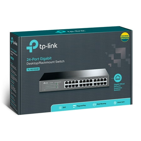 TP-Link - 24-Port 10/100/1000 Mbps Gigabit Ethernet Switch - Gray