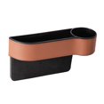 thumbnail image 4 of Organizador universal para el hueco del asiento del coche con portavasos, resistente y a prueba de fugas. Asiento de pasajero marrón, 4 of 9