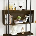 thumbnail image 5 of 5-Tier Bookshelf ,Vintage Industrial Style Bookcase Locker Sideboard for Living Room,Lounge,Bedroom,Kitchen,Dining Room (dark brown), 5 of 8