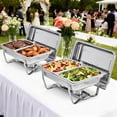 thumbnail image 1 of EastVita 2PC Chafing Dishes for Buffet, 8 Qt Buffet Servers & Warmers with Lid & Foldable Frame, Catering Supplies, 1 of 7