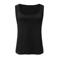 thumbnail image 5 of VNKIDY Women's Solid Color Sleeveless Tank Top Square Neck Slim Fit Stretchy T Shirts For Casual Daily Street Wear Fashionable Tops, 5 of 5