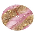 Christmas Tree Skirt, Pink and Gold Glam Glitter Plush Soft Christmas
