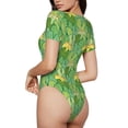 thumbnail image 2 of Pofeuu Cartoon Frog And Lotus Leaf Print Short Sleeve Body Suits Women Round Neck Bodysuits for Women Onesie Adult Set Body Suit-XX-Large, 2 of 7