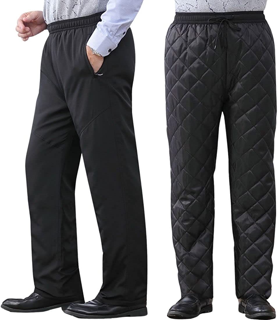PIKADINGNIS Men Insulated Work Pants Thicken Casual Warm Winter Hiking