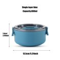 thumbnail image 3 of Fiambrera De 800Ml De Gran Capacidad, Fiambrera Redonda, Soporte De Plástico Para Almacenamiento De Almuerzo, Contenedor De Alimentos Con Aislamiento Térmico Con Asa Portátil matsuzay HA013310-00, 3 of 7