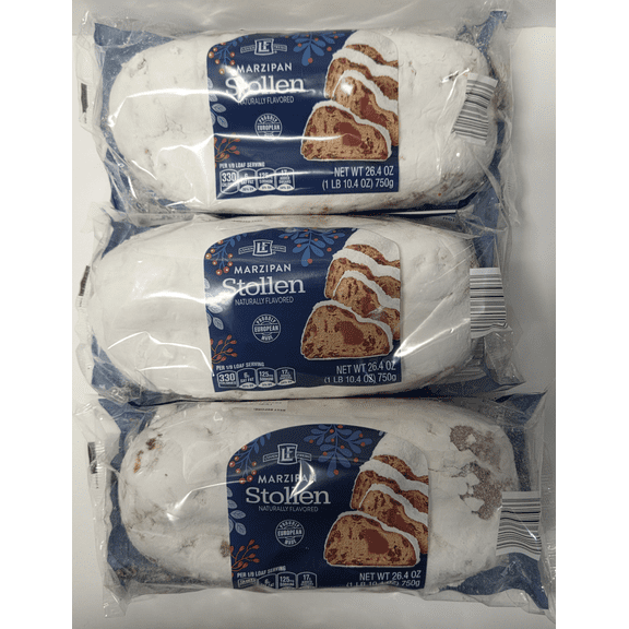 L'OVEN LF FRESH German Stollen Marzipan 26.4oz 750g (3 Bags)